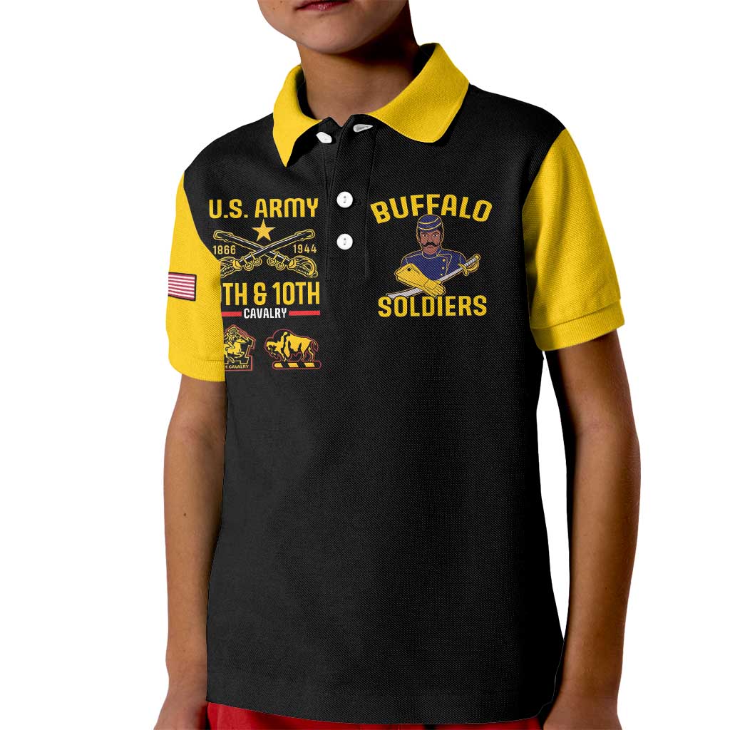 Buffalo Soldiers 9th and 10th Cavalry Kid Polo Shirt American Heroes - Wonder Print Shop
