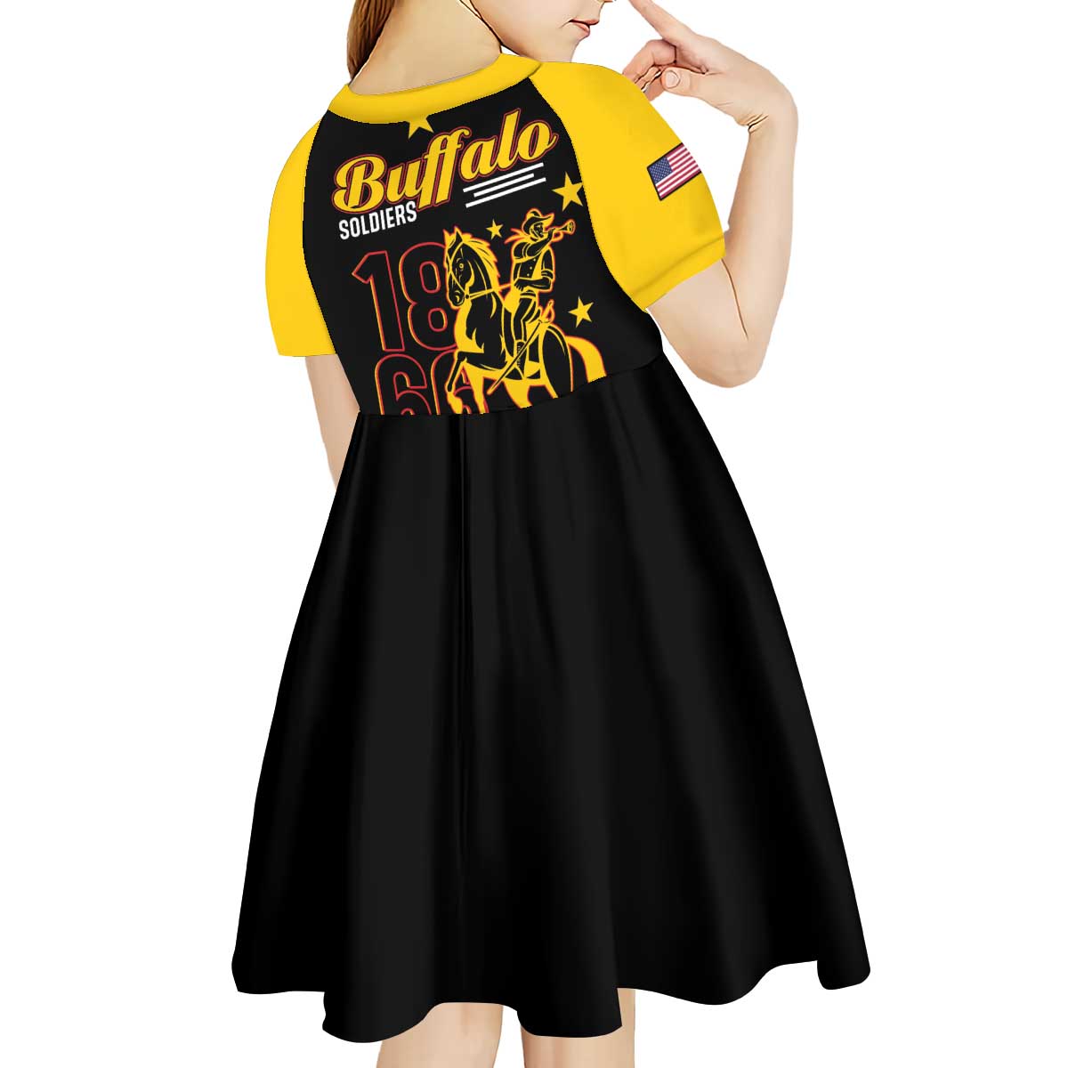 Buffalo Soldiers 9th and 10th Cavalry Kid Short Sleeve Dress American Heroes - Wonder Print Shop