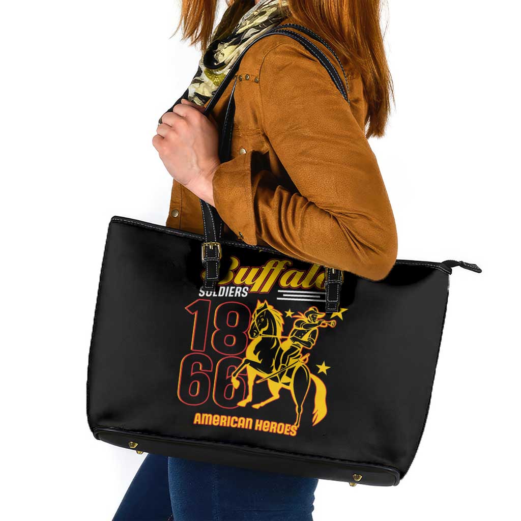 Buffalo Soldiers 9th and 10th Cavalry Leather Tote Bag American Heroes - Wonder Print Shop