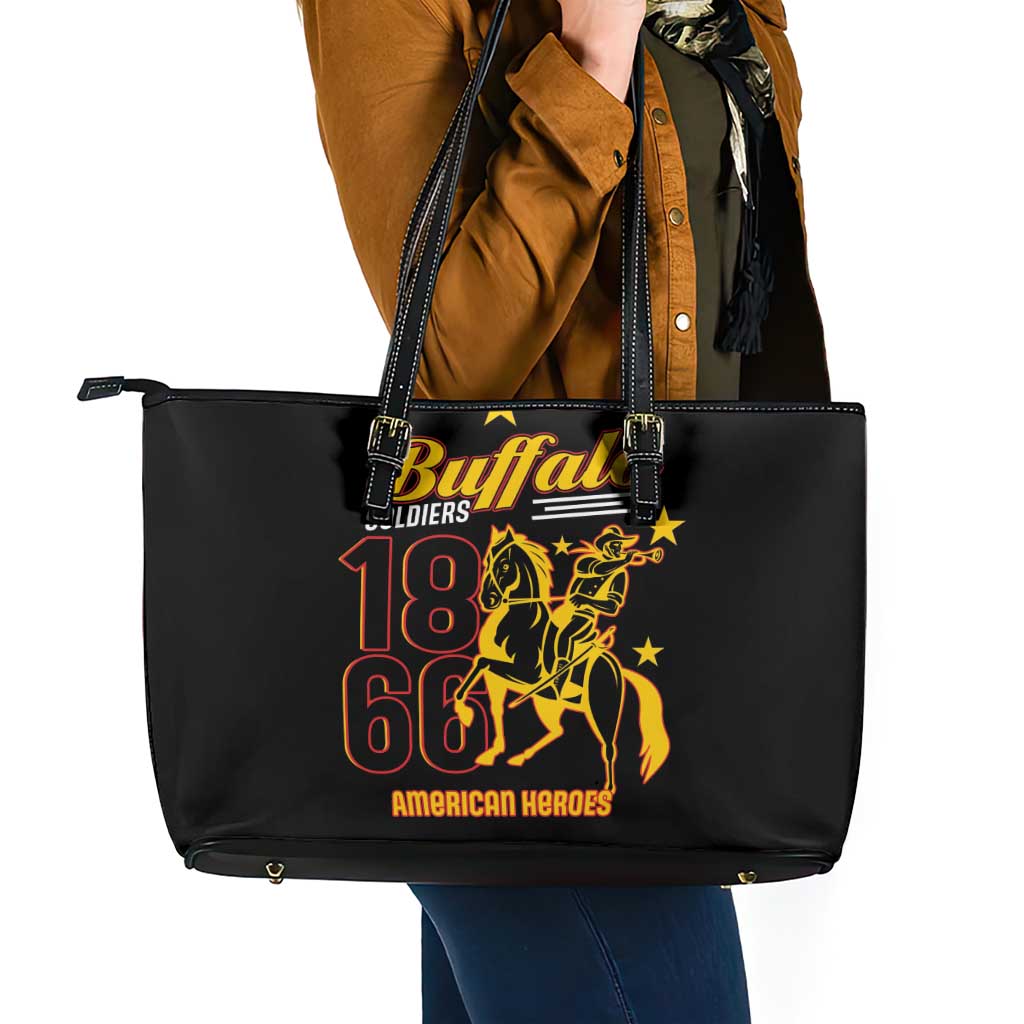 Buffalo Soldiers 9th and 10th Cavalry Leather Tote Bag American Heroes - Wonder Print Shop