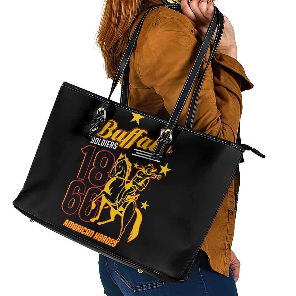 Buffalo Soldiers 9th and 10th Cavalry Leather Tote Bag American Heroes - Wonder Print Shop