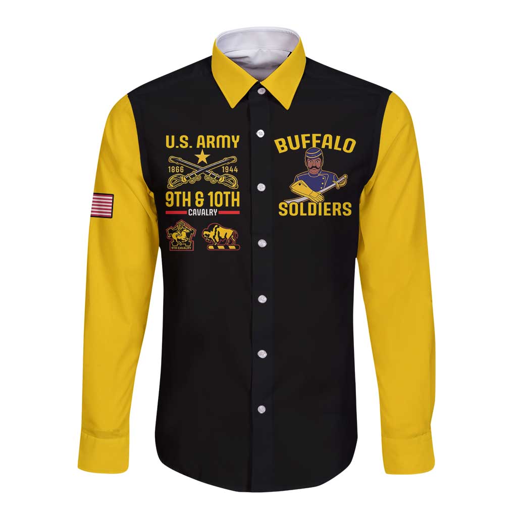 Buffalo Soldiers 9th and 10th Cavalry Long Sleeve Button Shirt American Heroes - Wonder Print Shop
