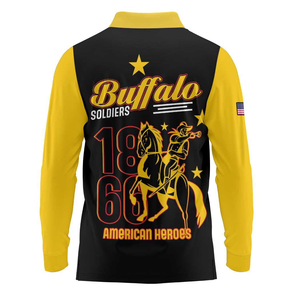 Buffalo Soldiers 9th and 10th Cavalry Long Sleeve Polo Shirt American Heroes - Wonder Print Shop