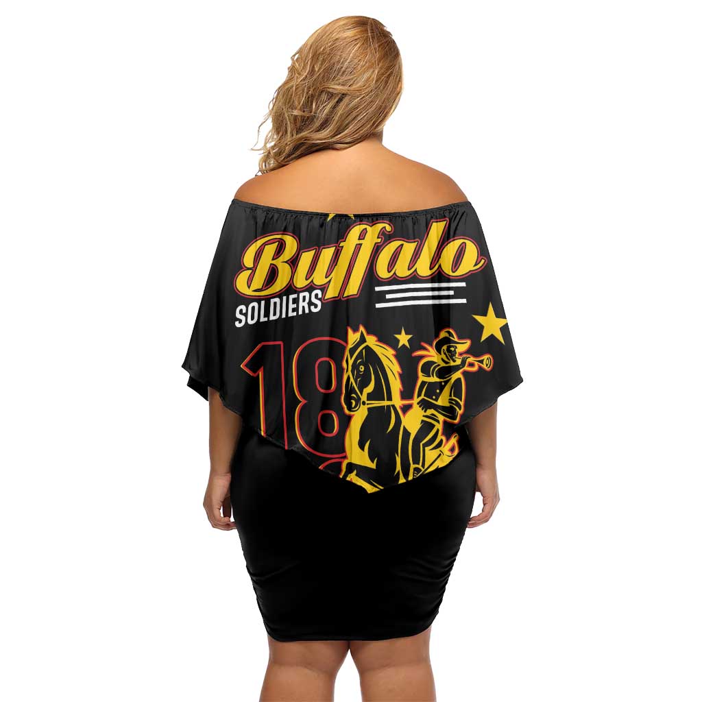 Buffalo Soldiers 9th and 10th Cavalry Off Shoulder Short Dress American Heroes - Wonder Print Shop
