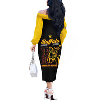Buffalo Soldiers 9th and 10th Cavalry Off The Shoulder Long Sleeve Dress American Heroes - Wonder Print Shop