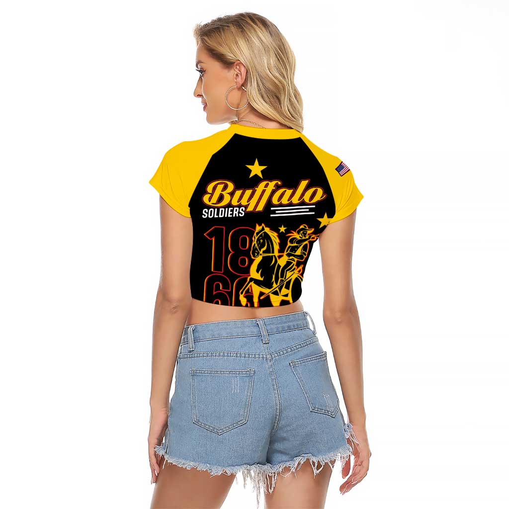 Buffalo Soldiers 9th and 10th Cavalry Raglan Cropped T Shirt American Heroes - Wonder Print Shop