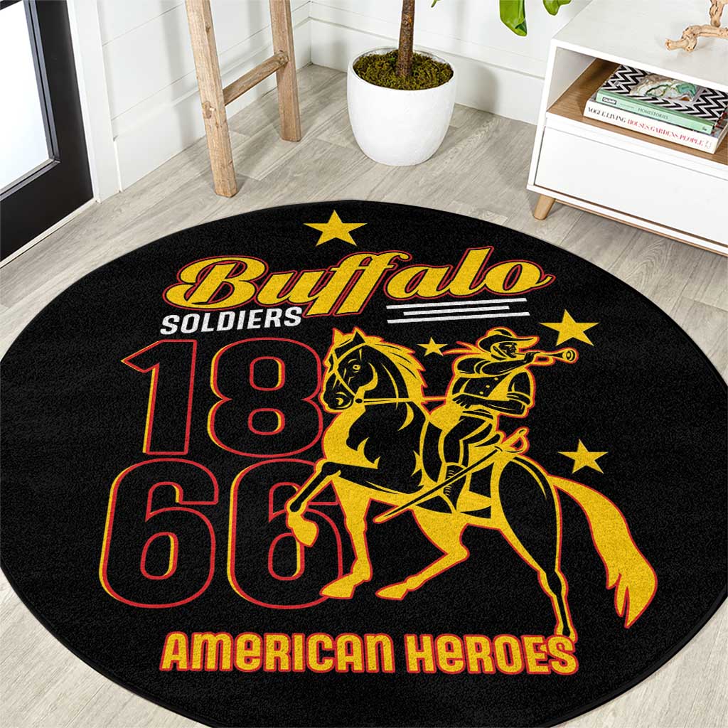 Buffalo Soldiers 9th and 10th Cavalry Round Carpet American Heroes