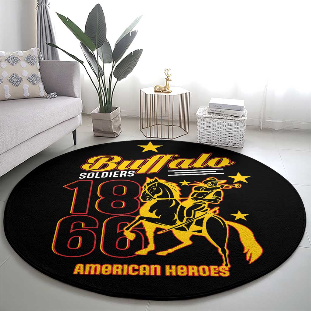 Buffalo Soldiers 9th and 10th Cavalry Round Carpet American Heroes