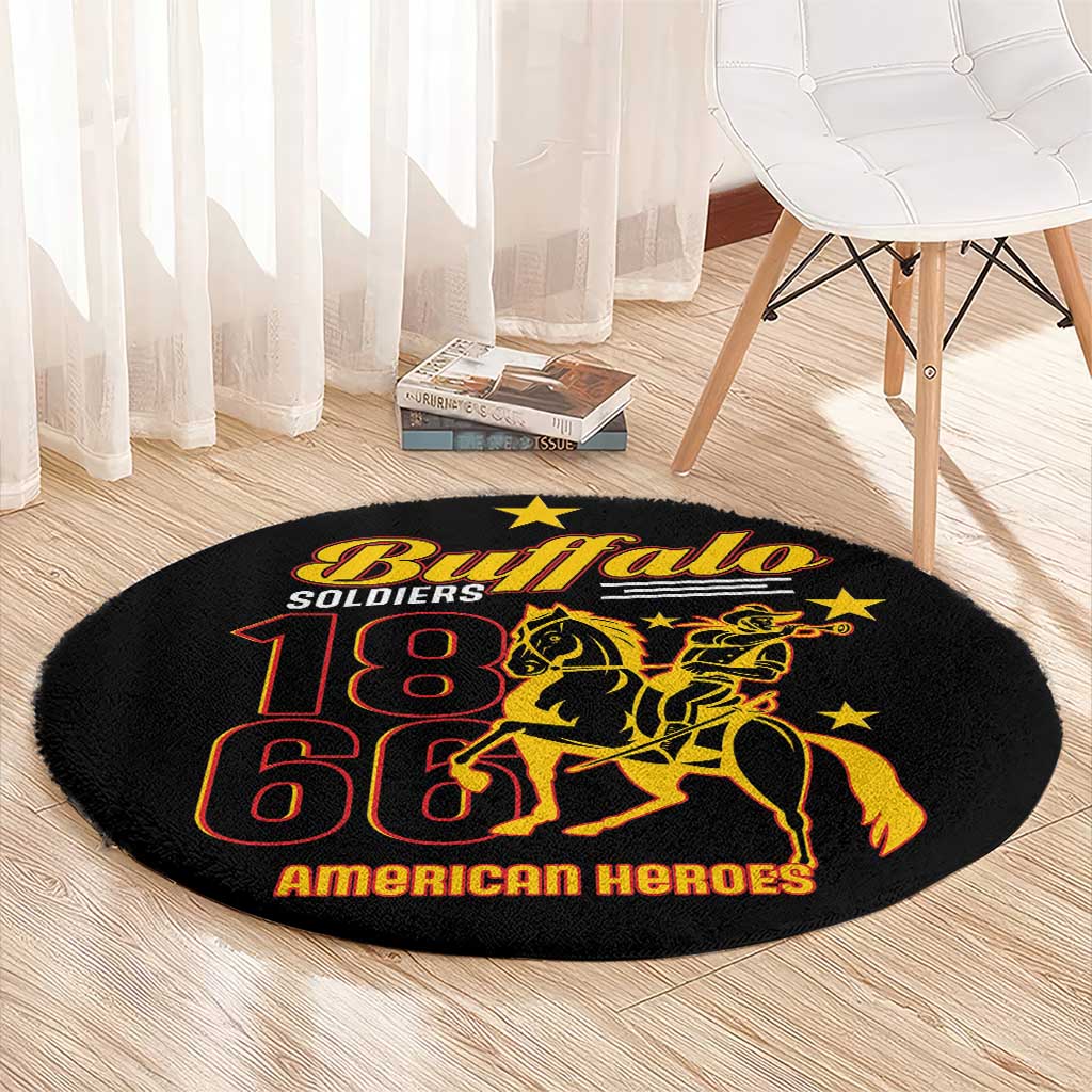 Buffalo Soldiers 9th and 10th Cavalry Round Carpet American Heroes