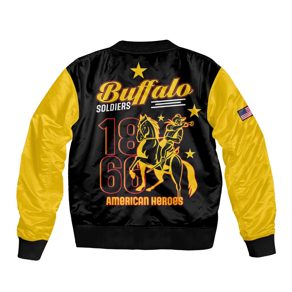 Buffalo Soldiers 9th and 10th Cavalry Sleeve Zip Bomber Jacket American Heroes - Wonder Print Shop