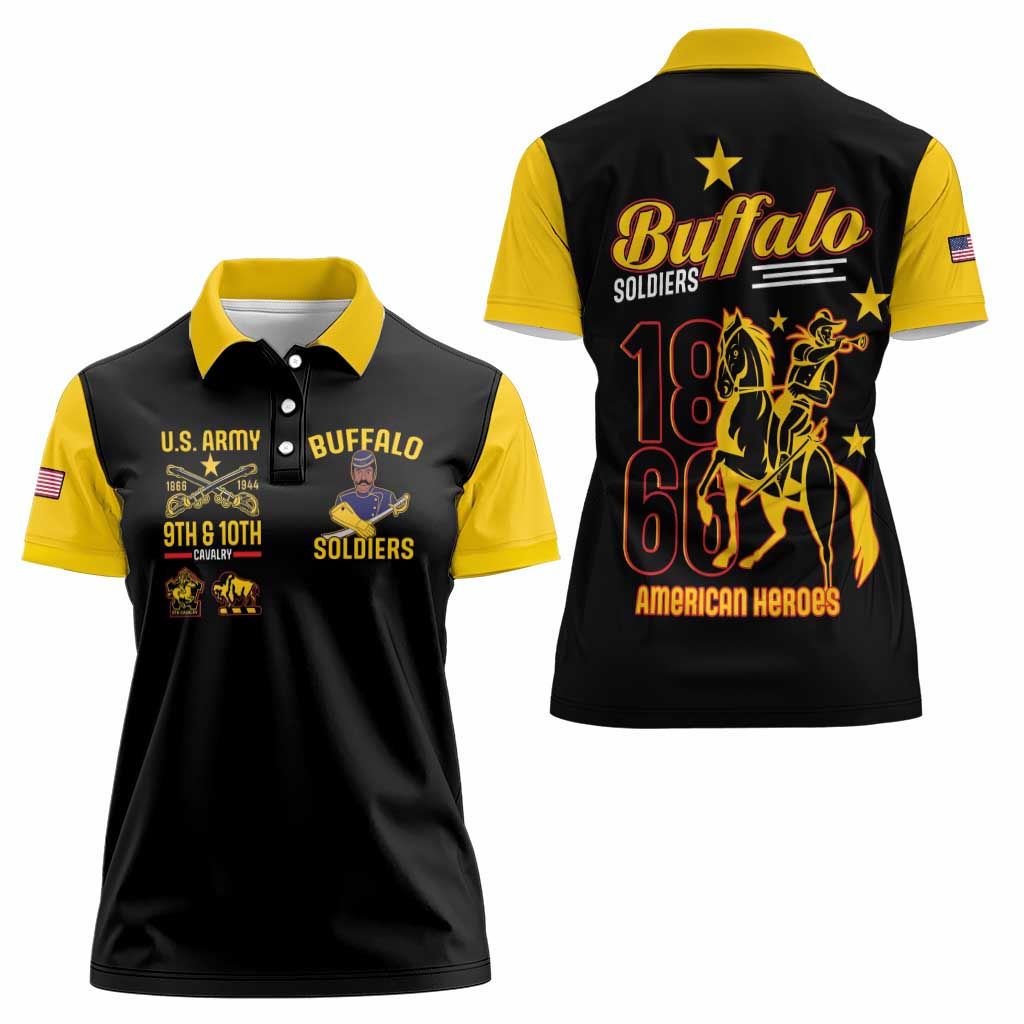 Buffalo Soldiers 9th and 10th Cavalry Women Polo Shirt American Heroes - Wonder Print Shop