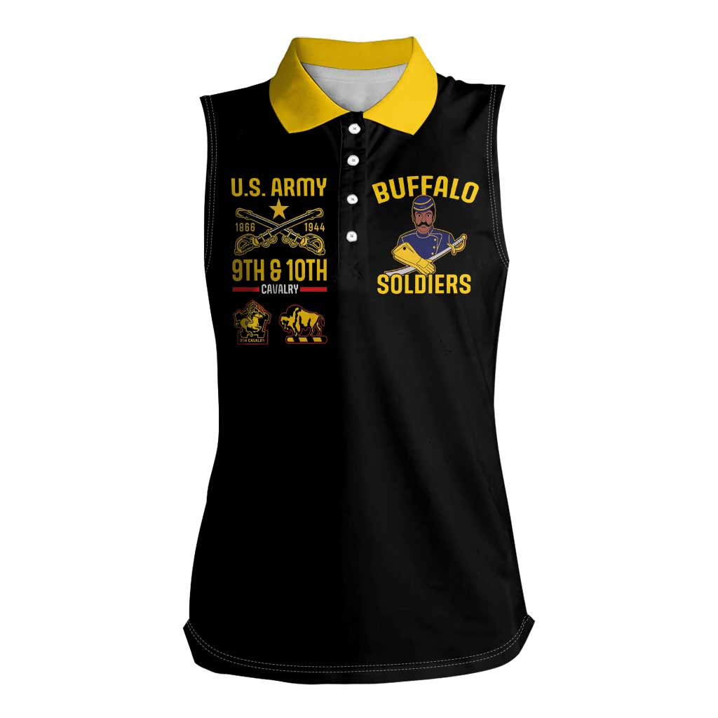 Buffalo Soldiers 9th and 10th Cavalry Women Sleeveless Polo Shirt American Heroes - Wonder Print Shop