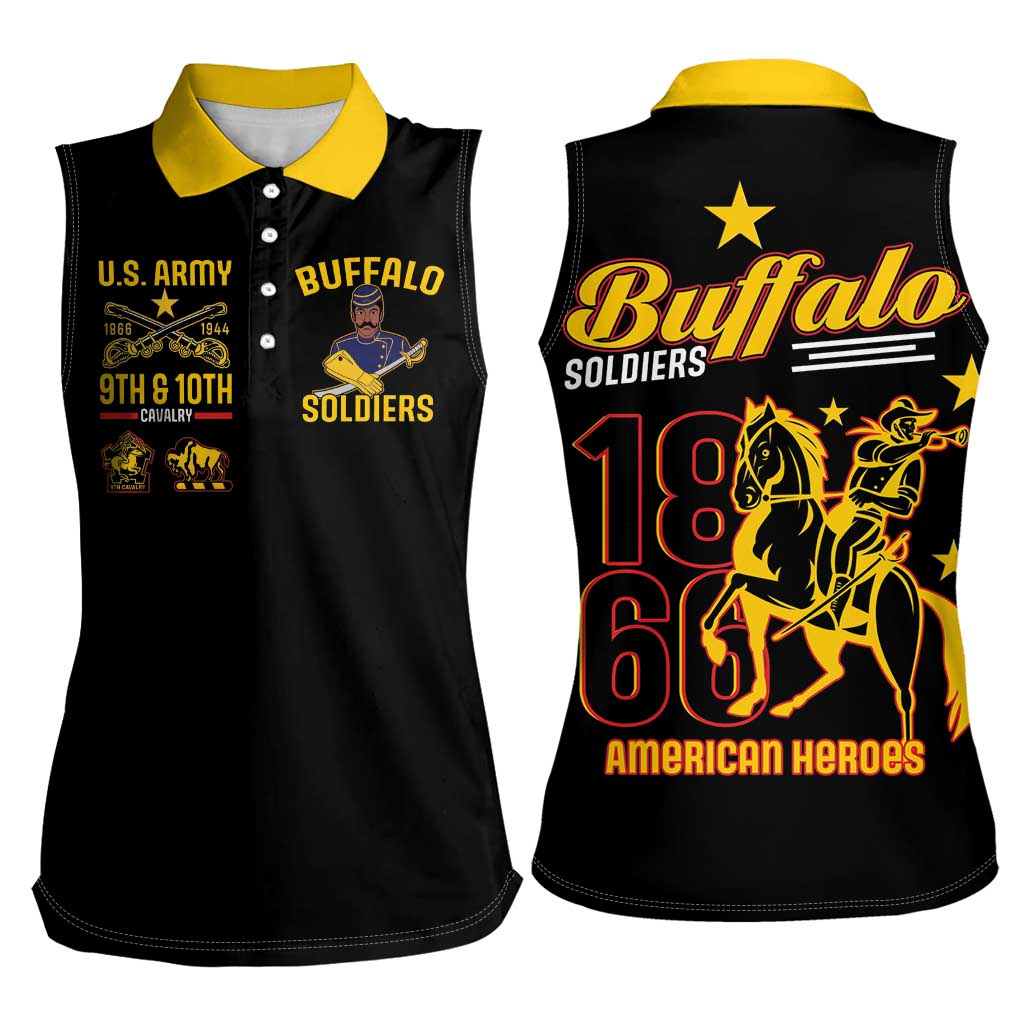 Buffalo Soldiers 9th and 10th Cavalry Women Sleeveless Polo Shirt American Heroes - Wonder Print Shop