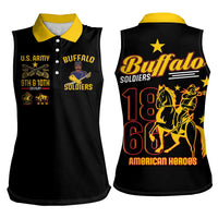 Buffalo Soldiers 9th and 10th Cavalry Women Sleeveless Polo Shirt American Heroes - Wonder Print Shop