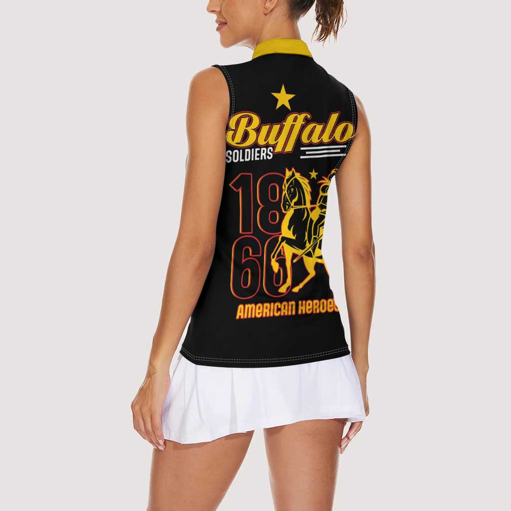 Buffalo Soldiers 9th and 10th Cavalry Women Sleeveless Polo Shirt American Heroes - Wonder Print Shop