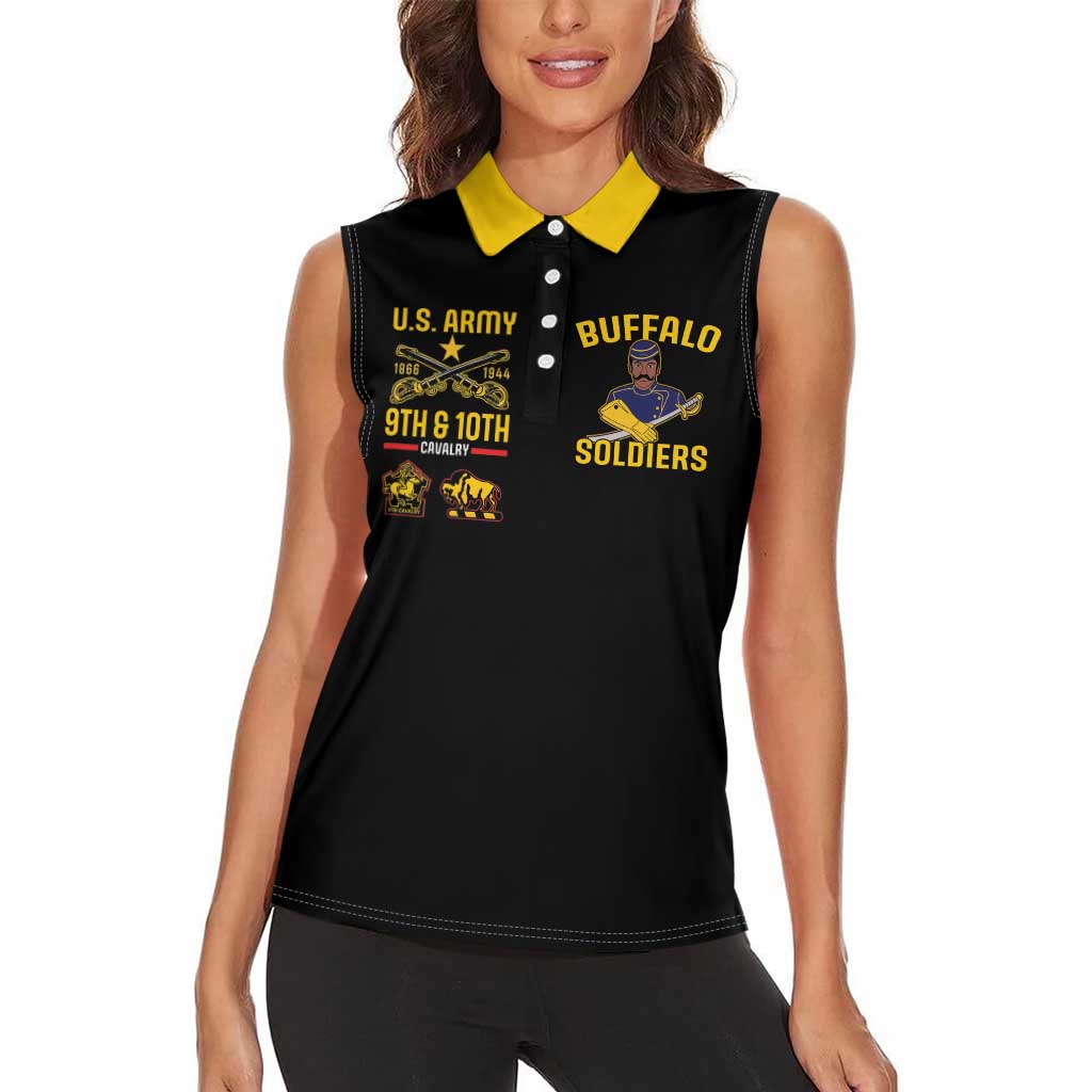Buffalo Soldiers 9th and 10th Cavalry Women Sleeveless Polo Shirt American Heroes - Wonder Print Shop