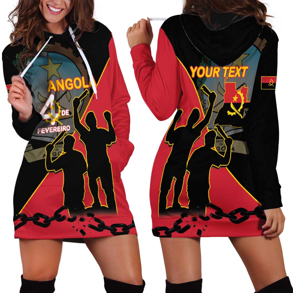 Personalised Angola Day of the Armed Struggle Hoodie Dress 4 De Fevereiro - Wonder Print Shop
