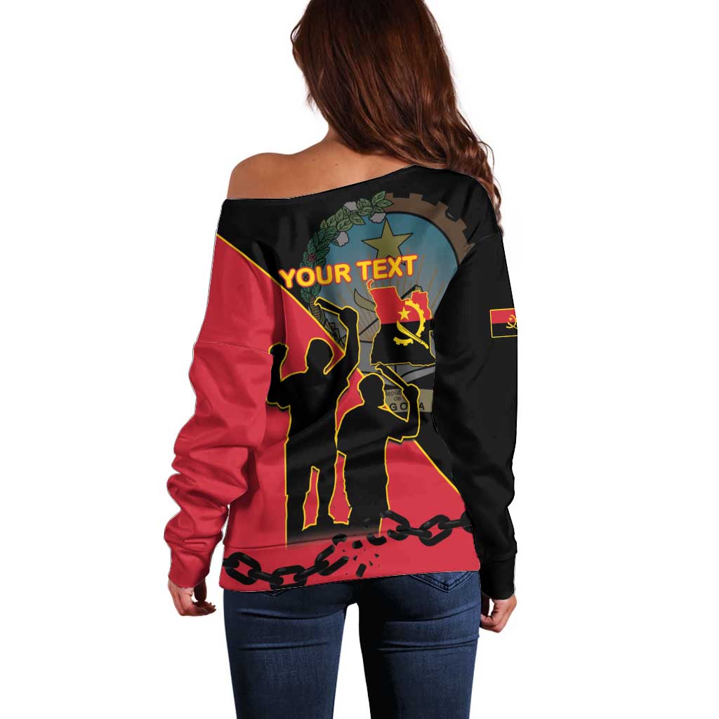 Personalised Angola Day of the Armed Struggle Off Shoulder Sweater 4 De Fevereiro - Wonder Print Shop