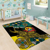 Personalised Mozambique Area Rug African Elephant With Coat Of Arms - Wonder Print Shop