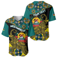 Personalised Mozambique Baseball Jersey African Elephant With Coat Of Arms - Wonder Print Shop