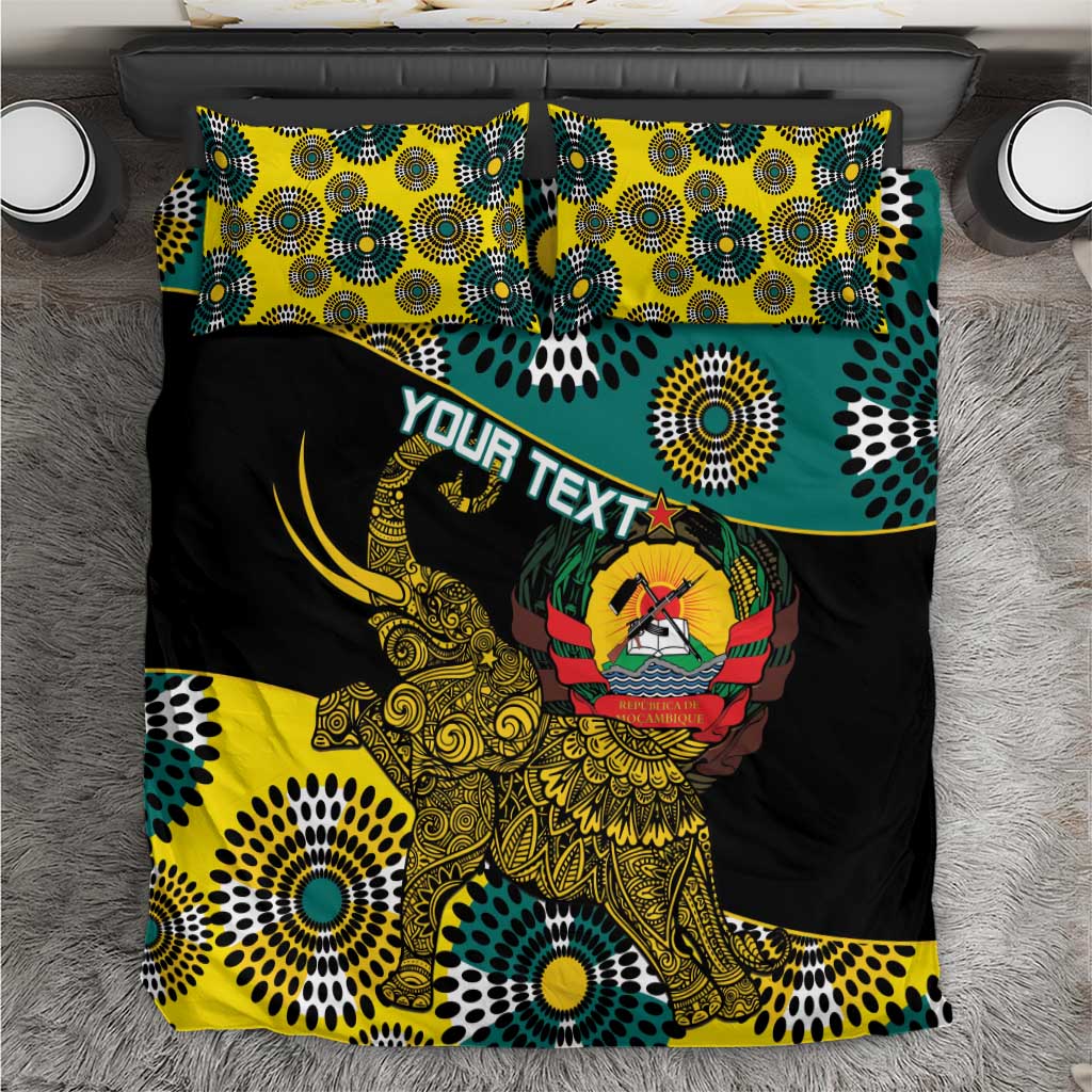Personalised Mozambique Bedding Set African Elephant With Coat Of Arms - Wonder Print Shop