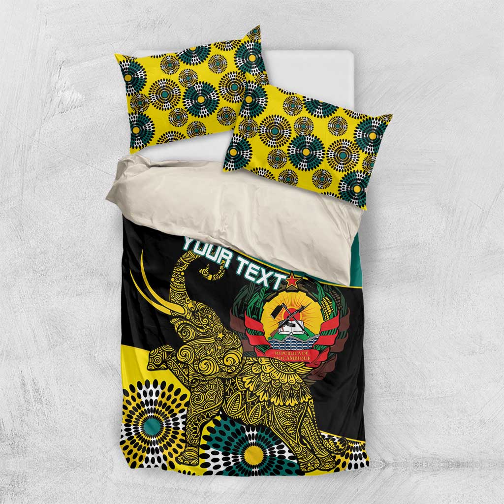 Personalised Mozambique Bedding Set African Elephant With Coat Of Arms - Wonder Print Shop