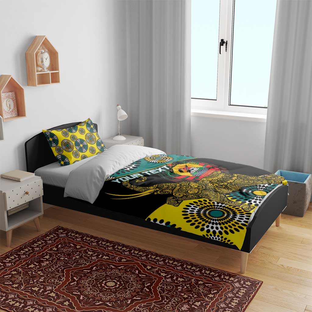 Personalised Mozambique Bedding Set African Elephant With Coat Of Arms - Wonder Print Shop