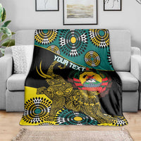 Personalised Mozambique Blanket African Elephant With Coat Of Arms