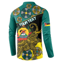 Personalised Mozambique Button Sweatshirt African Elephant With Coat Of Arms - Wonder Print Shop