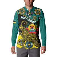Personalised Mozambique Button Sweatshirt African Elephant With Coat Of Arms - Wonder Print Shop