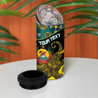 Personalised Mozambique 4 in 1 Can Cooler Tumbler African Elephant With Coat Of Arms - Wonder Print Shop