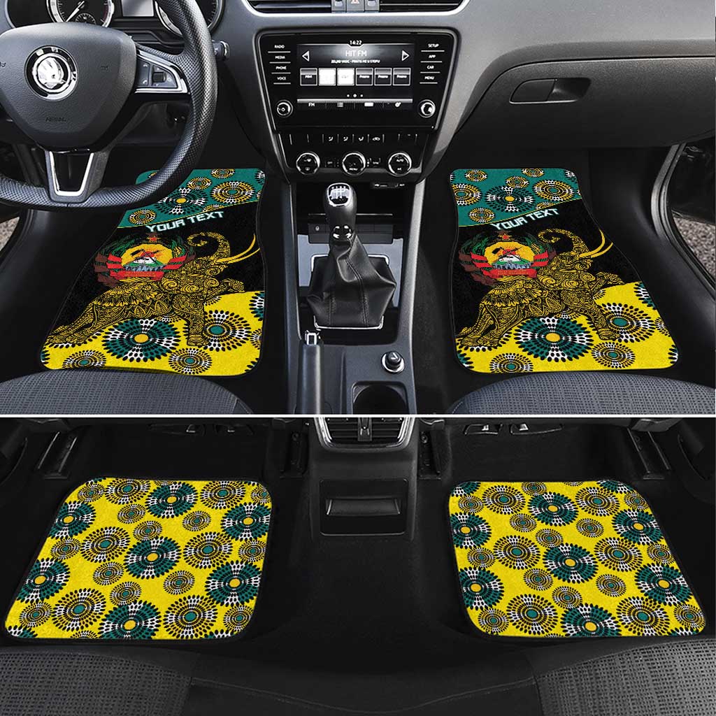 Personalised Mozambique Car Mats African Elephant With Coat Of Arms - Wonder Print Shop