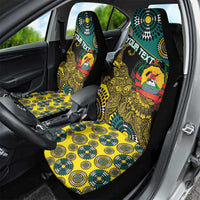 Personalised Mozambique Car Seat Cover African Elephant With Coat Of Arms - Wonder Print Shop