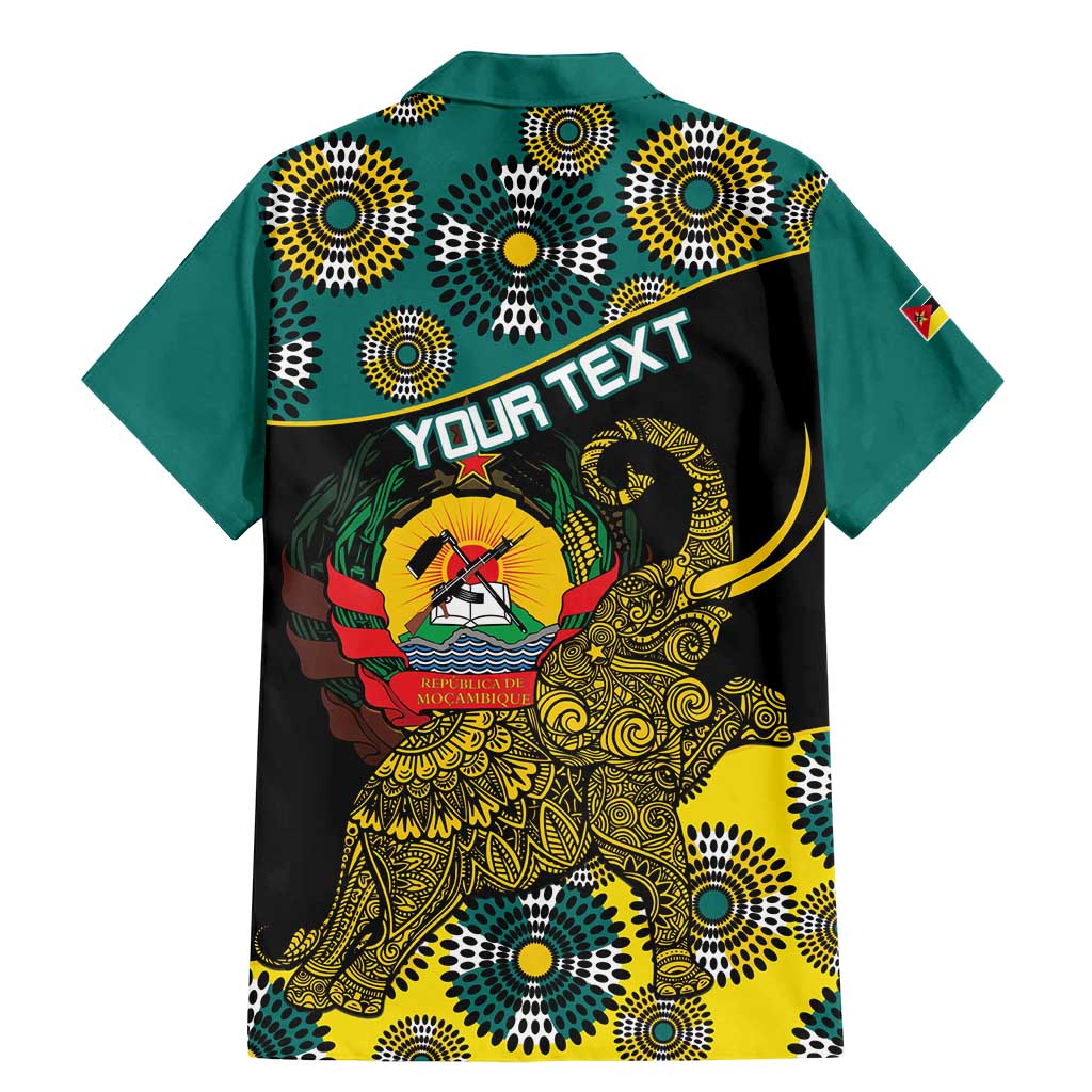 Personalised Mozambique Family Matching Mermaid Dress and Hawaiian Shirt African Elephant With Coat Of Arms - Wonder Print Shop