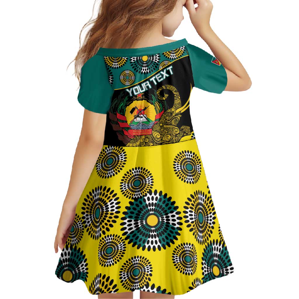 Personalised Mozambique Family Matching Short Sleeve Bodycon Dress and Hawaiian Shirt African Elephant With Coat Of Arms - Wonder Print Shop