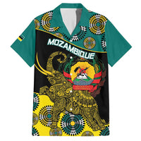 Personalised Mozambique Family Matching Short Sleeve Bodycon Dress and Hawaiian Shirt African Elephant With Coat Of Arms - Wonder Print Shop