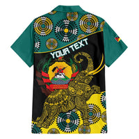 Personalised Mozambique Family Matching Short Sleeve Bodycon Dress and Hawaiian Shirt African Elephant With Coat Of Arms - Wonder Print Shop