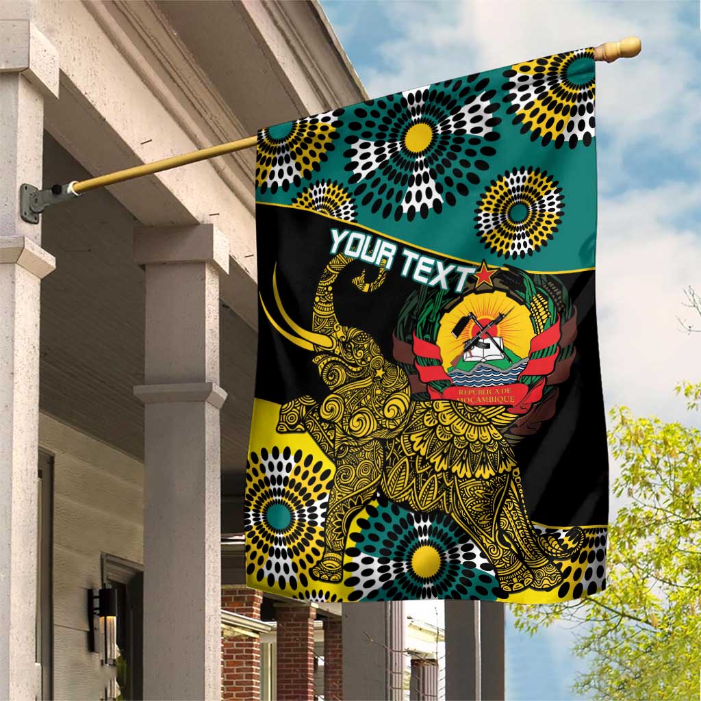 Personalised Mozambique Garden Flag African Elephant With Coat Of Arms - Wonder Print Shop