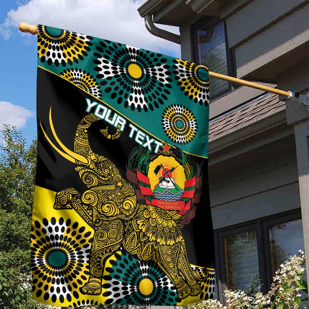 Personalised Mozambique Garden Flag African Elephant With Coat Of Arms - Wonder Print Shop