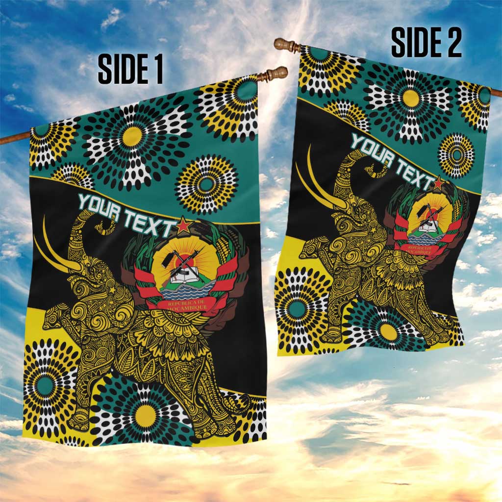 Personalised Mozambique Garden Flag African Elephant With Coat Of Arms - Wonder Print Shop