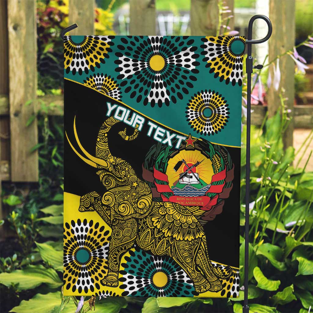Personalised Mozambique Garden Flag African Elephant With Coat Of Arms - Wonder Print Shop