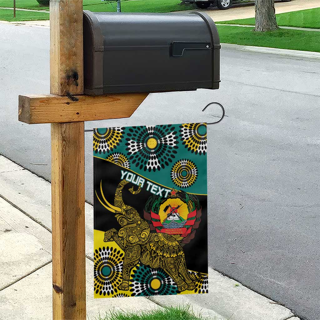 Personalised Mozambique Garden Flag African Elephant With Coat Of Arms - Wonder Print Shop
