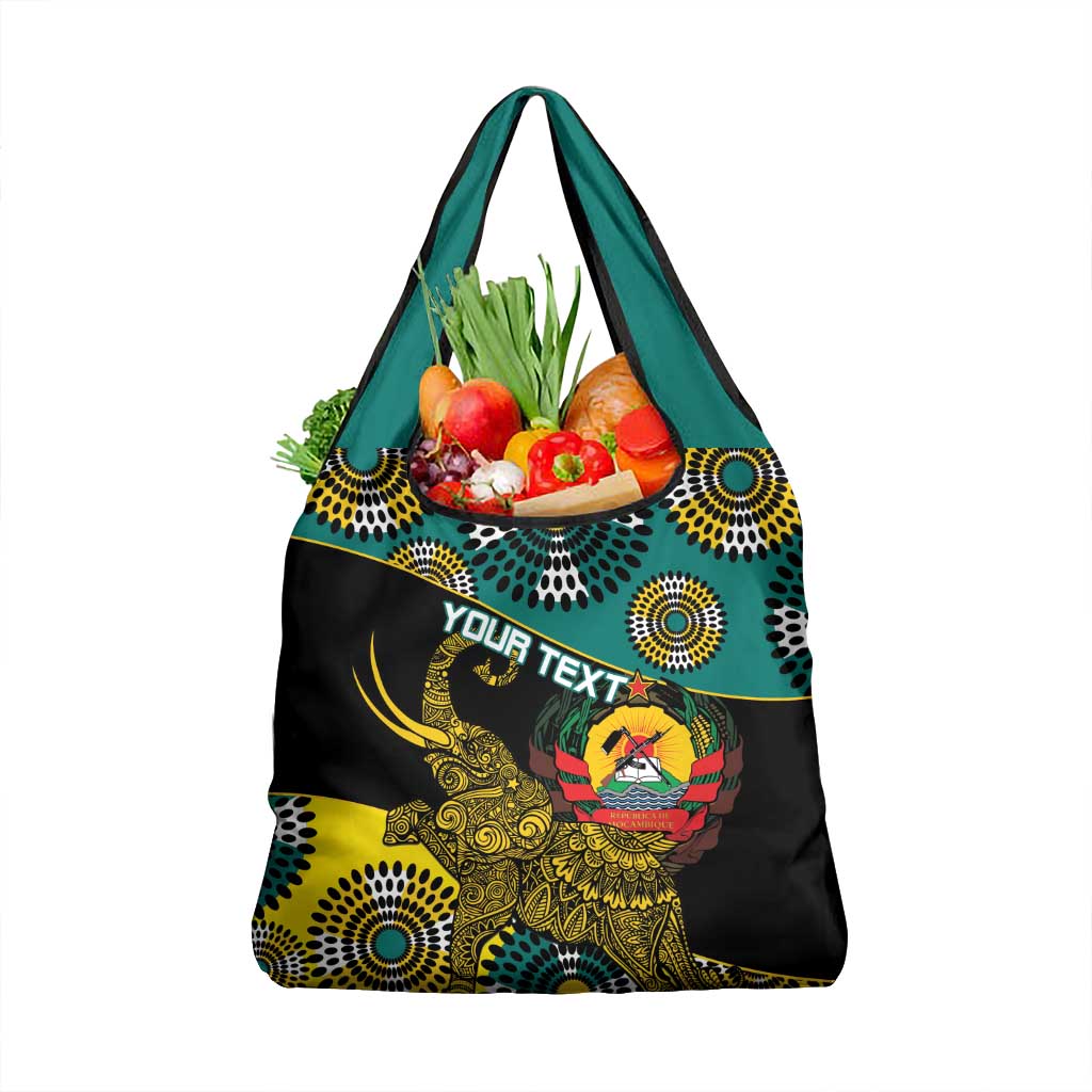 Personalised Mozambique Grocery Bag African Elephant With Coat Of Arms