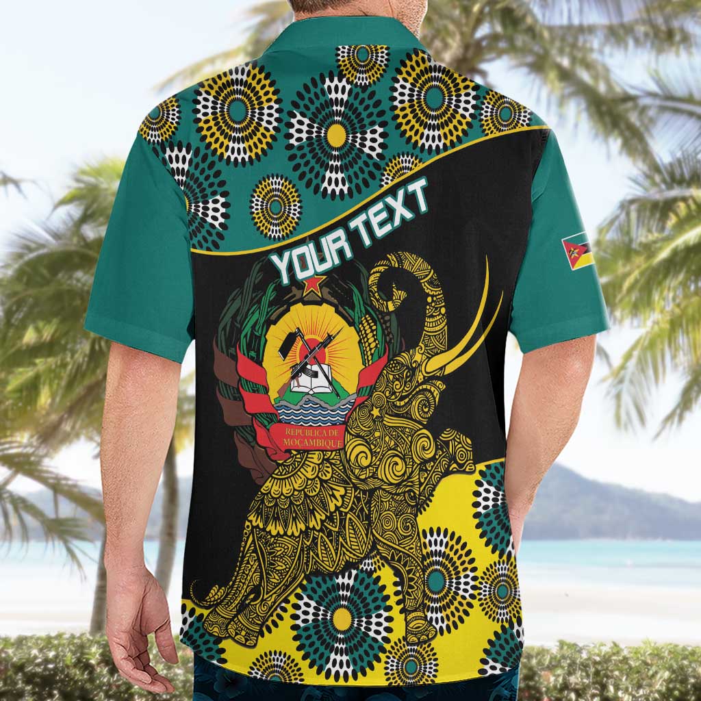 Personalised Mozambique Hawaiian Shirt African Elephant With Coat Of Arms - Wonder Print Shop