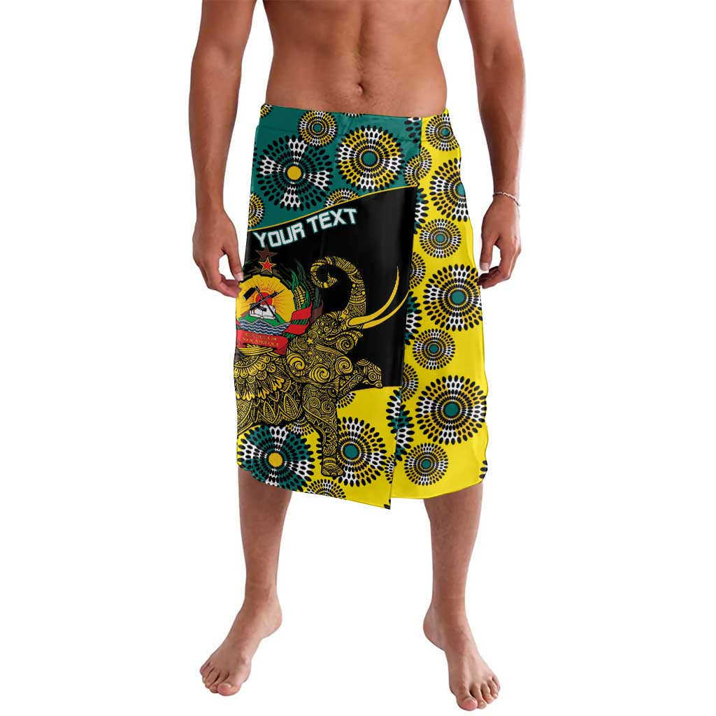 Personalised Mozambique Lavalava African Elephant With Coat Of Arms - Wonder Print Shop