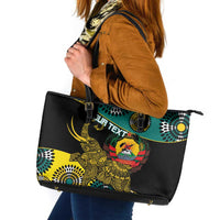 Personalised Mozambique Leather Tote Bag African Elephant With Coat Of Arms - Wonder Print Shop