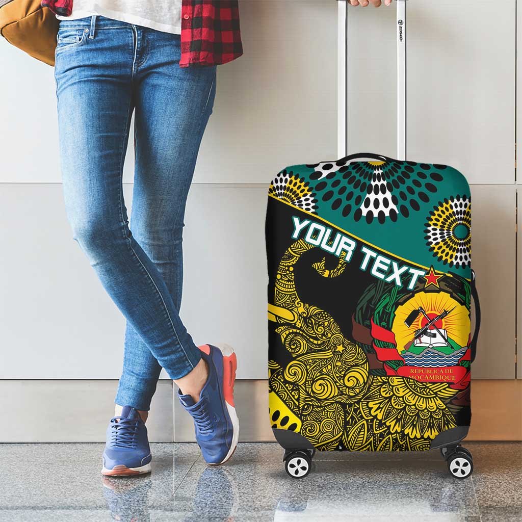 Personalised Mozambique Luggage Cover African Elephant With Coat Of Arms - Wonder Print Shop