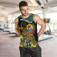 Personalised Mozambique Men Tank Top African Elephant With Coat Of Arms - Wonder Print Shop