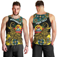 Personalised Mozambique Men Tank Top African Elephant With Coat Of Arms - Wonder Print Shop