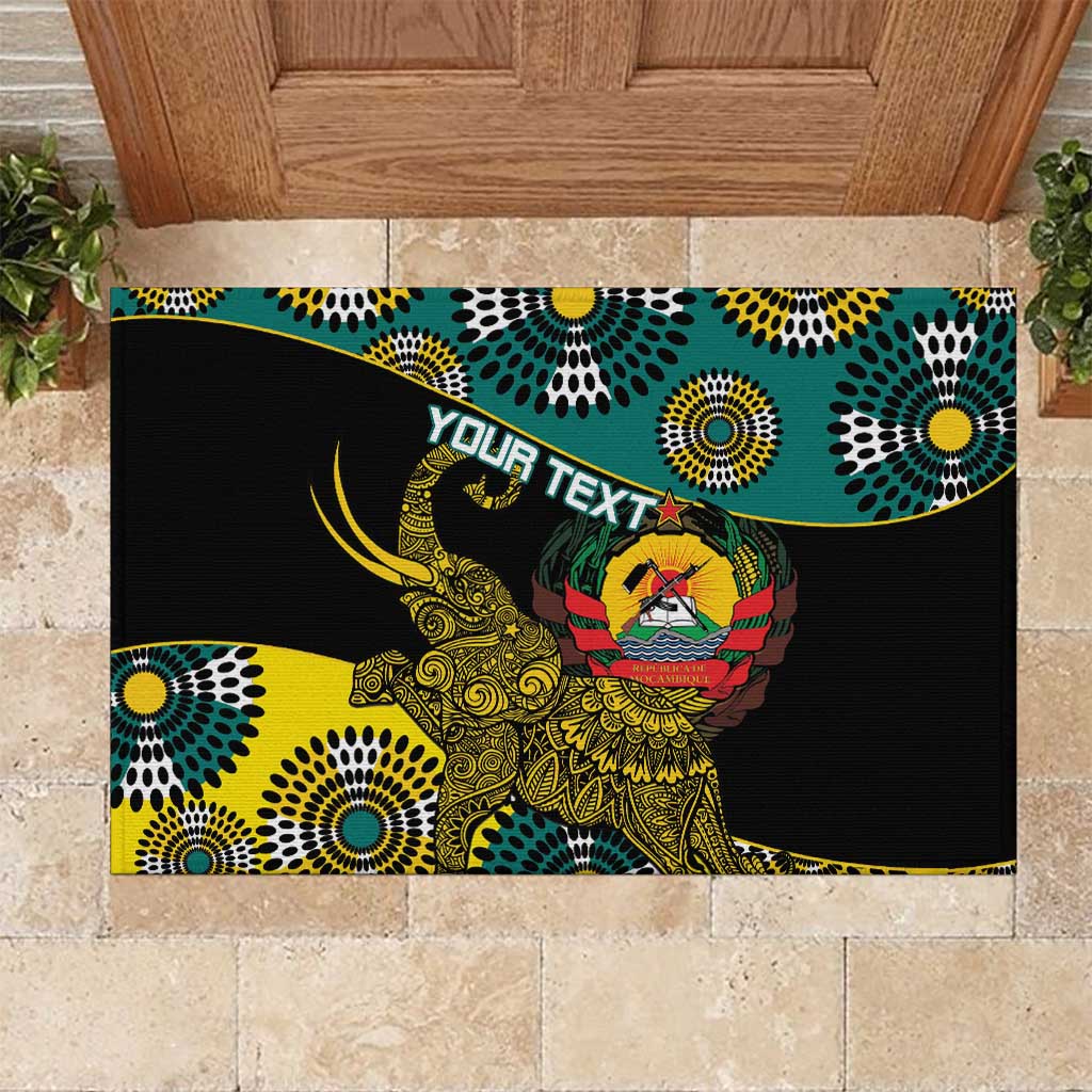 Personalised Mozambique Rubber Doormat African Elephant With Coat Of Arms - Wonder Print Shop